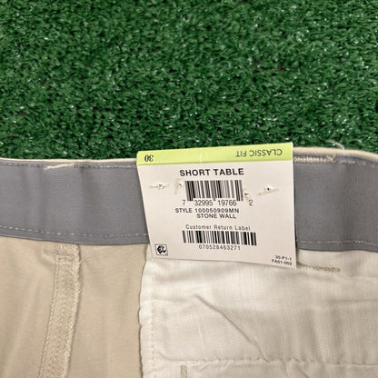 Club Room Chino Shorts Mens 30" Beige 4 Way Stretch Casual Comfort Golf New