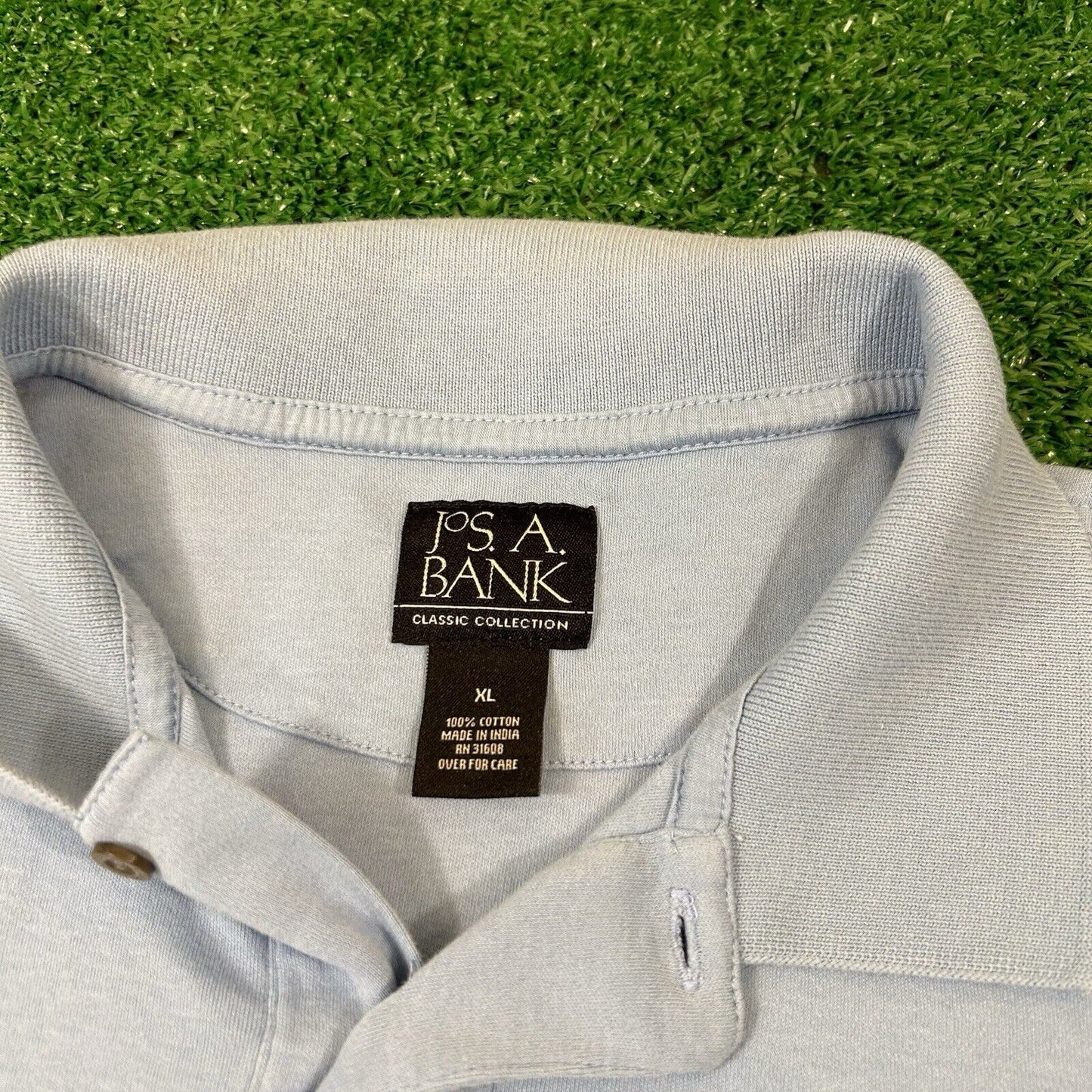 Jos A Bank Polo Shirt Mens Extra Large Blue Short Sleeve Golf Classic Comfort