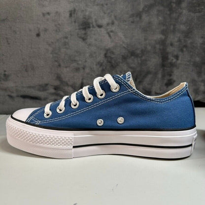 Converse All Star Lift Ox Low Top Platform Sneakers Blue Canvas Shoes Womens 7.5