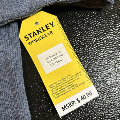 Stanley Workwear Shirt Mens Small Blue Long Sleeve Thermal Heather Comfort NEW