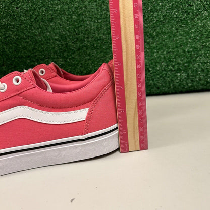 Vans Ward Womens 10 Pink White Shoes Sneakers Canvas Skateboarding Casual NEW