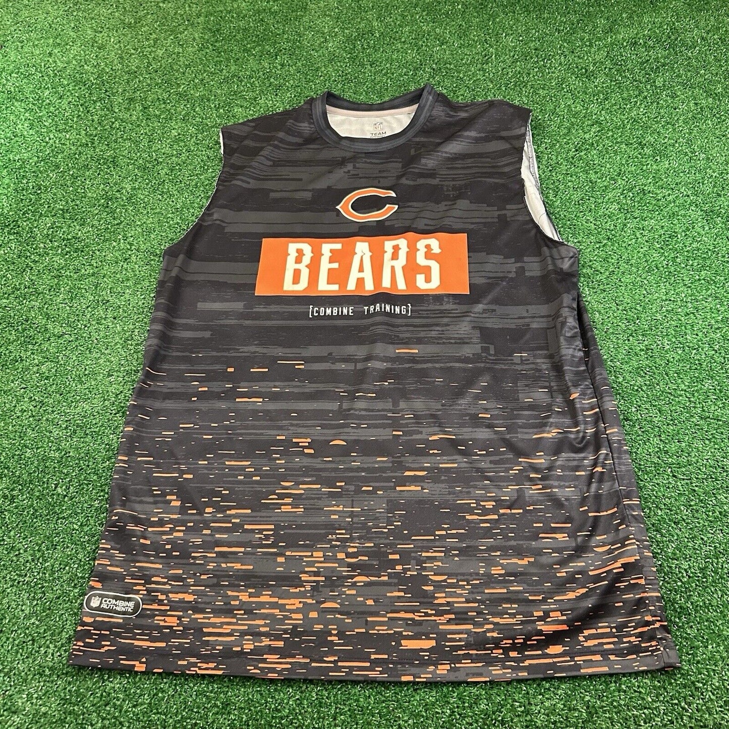 Chicago Bears Tank Top Mens Large Navy Gray Sleeveless Shirt Athletic New Era