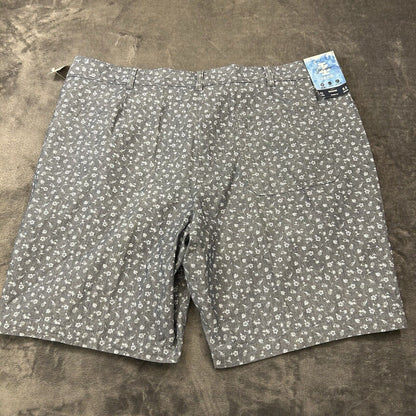 Izod Saltwater Shorts Men 42" Blue Dockside Classic Fit Pineapples Palm Tree NEW