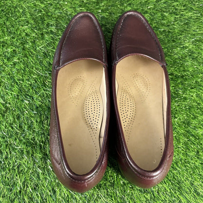 SAS Simplify Loafer Womens 8.5 S Burgundy Leather Shoes Slip On Casual Comfort