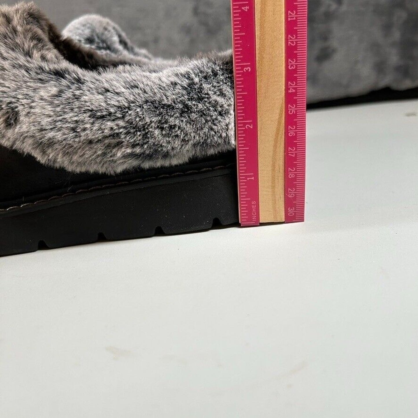 Skechers BOBS Faux Fur Clogs Mules Comfort Shoes Black Keepsakes Lite Womens 6