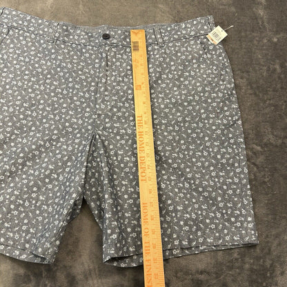 Izod Saltwater Shorts Men 42" Blue Dockside Classic Fit Pineapples Palm Tree NEW