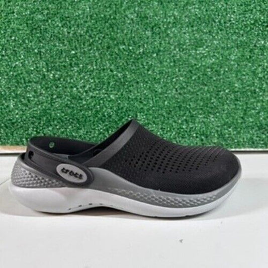Crocs LiteRide 360 Clog Comfort Slip On Casual Shoes Black Gray Mesh Womens 6