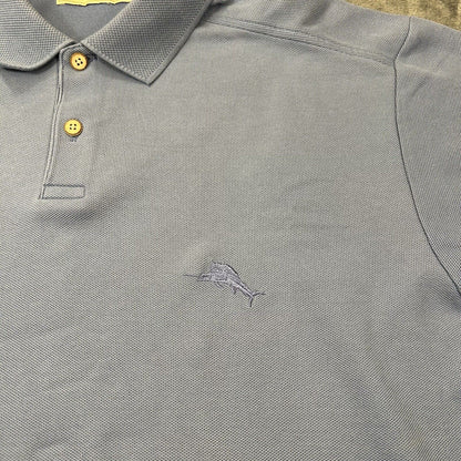 Tommy Bahama Polo Shirt Mens Large Blue Short Sleeve Casual Beach Work Outdoor
