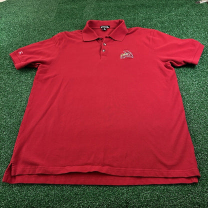 St Louis Cardinals Polo Shirt Mens Large Red Short Sleeve Antigua MLB Baseball