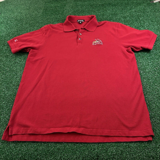 St Louis Cardinals Polo Shirt Mens Large Red Short Sleeve Antigua MLB Baseball