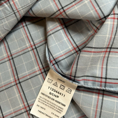 Wrangler Pearl Snap Shirt Mens Small Blue Red Plaid Cowboy Long Sleeve New