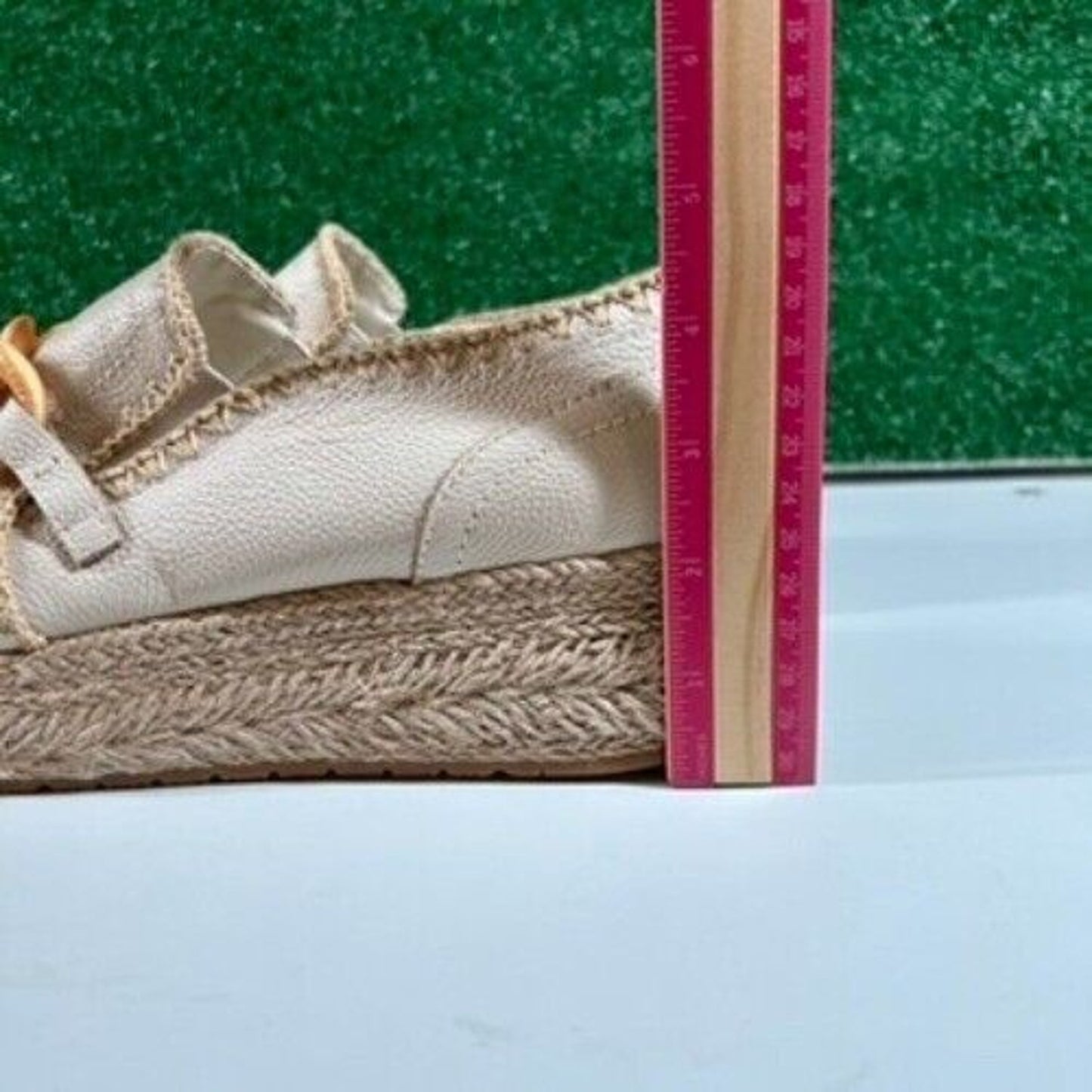 Dolce Vita Jhenee Espadrille Platform Sneaker Chain Slip On Shoes Beige Women 10