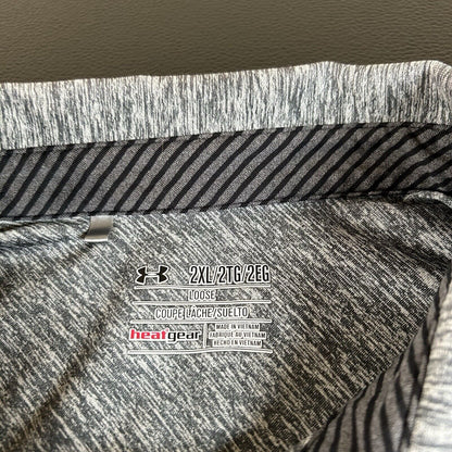 Under Armour Golf Polo Shirt Mens XXL 2XL Gray Athletic Heatgear Short Sleeve