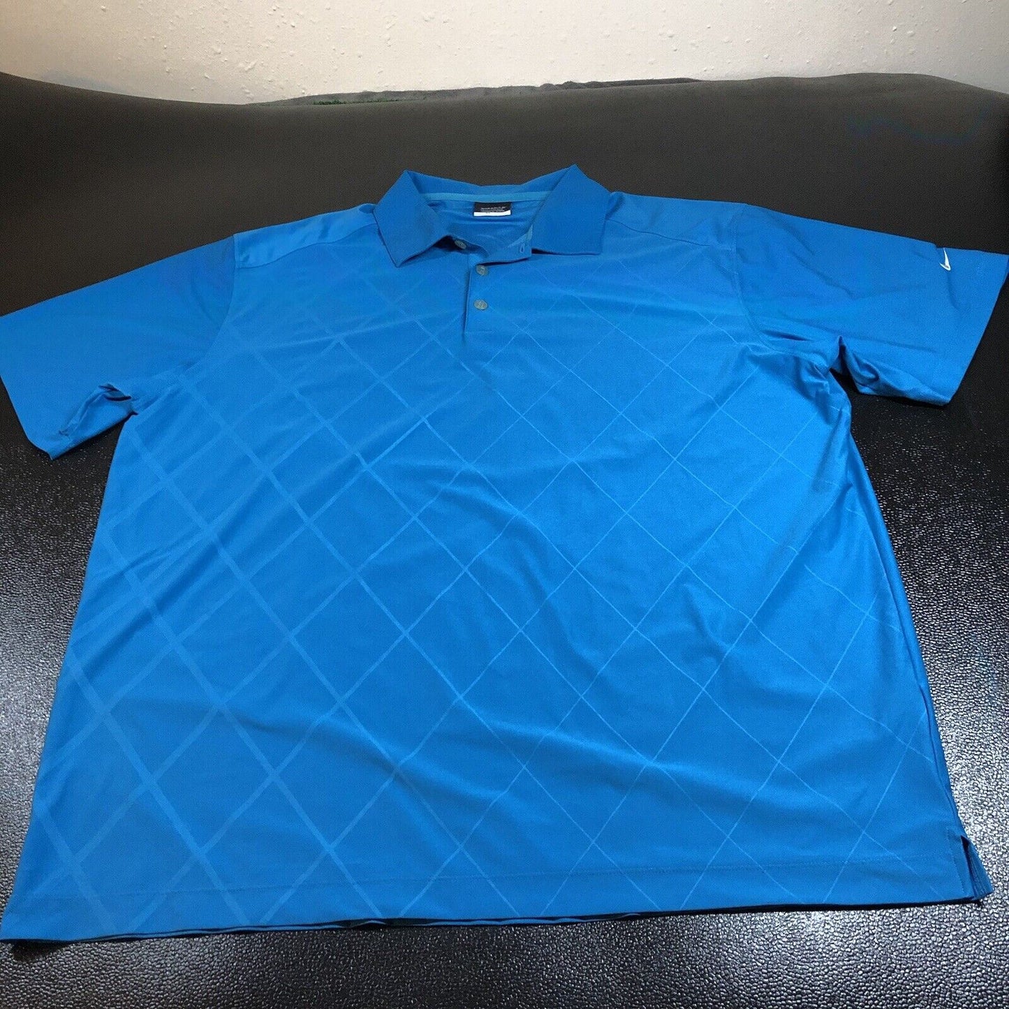 Nike Golf Polo Shirt Men Extra Large Blue Diamond Dri-fit Athletic Short Sleeve