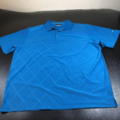 Nike Golf Polo Shirt Men Extra Large Blue Diamond Dri-fit Athletic Short Sleeve