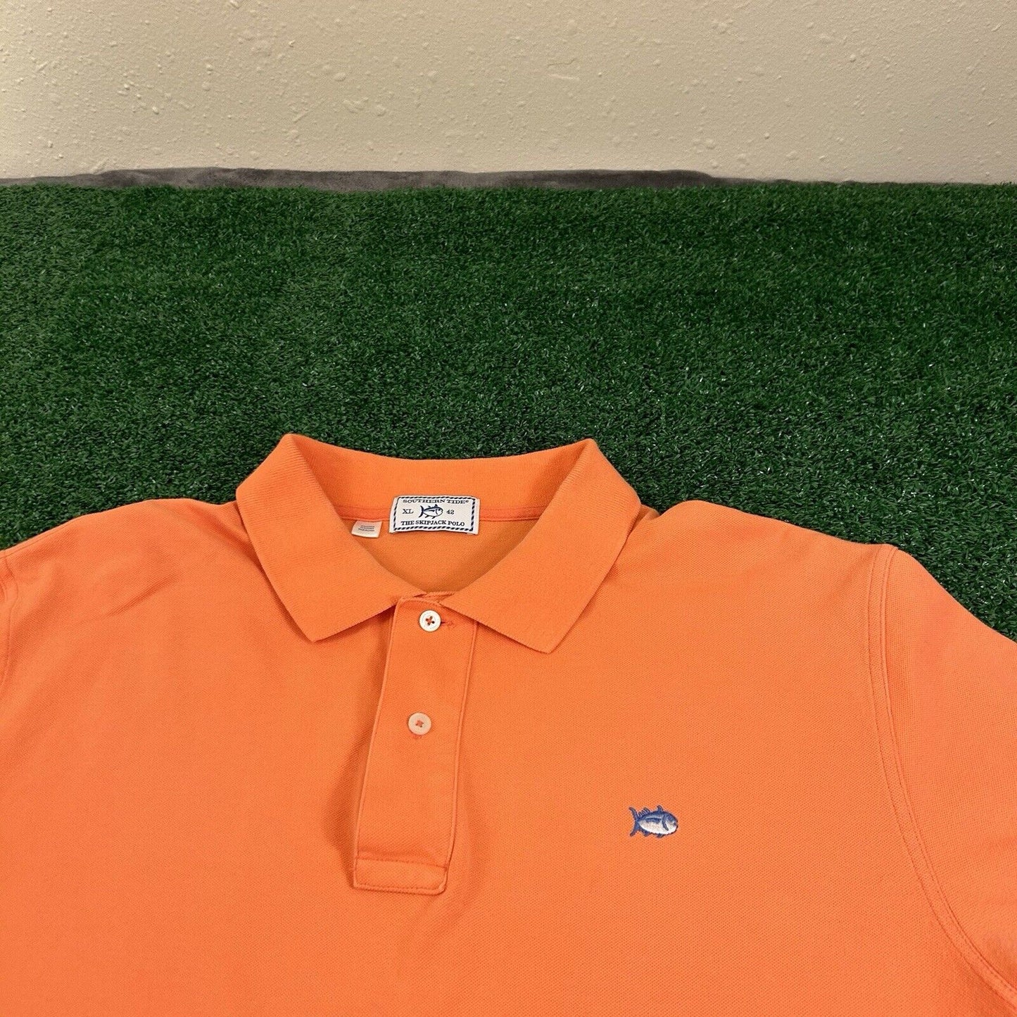 Southern Tide The Skipjack Polo Shirt Mens Extra Large Orange Peach Short Sleeve