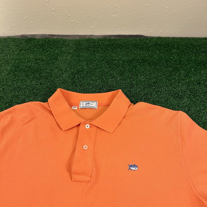 Southern Tide The Skipjack Polo Shirt Mens Extra Large Orange Peach Short Sleeve