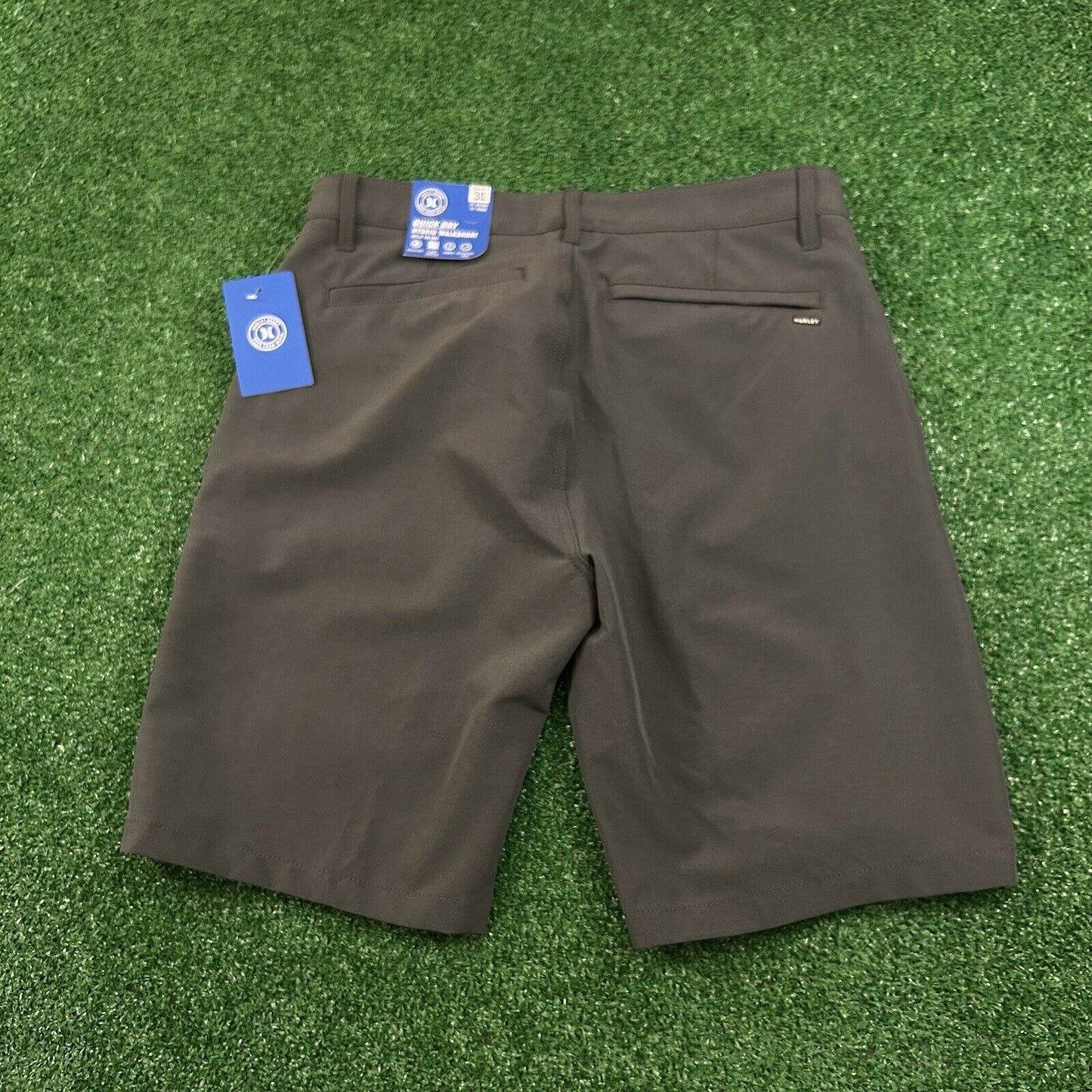 Hurley Chino Shorts Mens 30" Gray Flat Front Hybrid Heathered Stretch Casual New