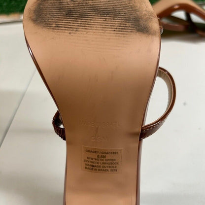 Steve Madden Gracey Brown Heeled Sandals Strappy Square Toe Heels Womens 6.5 M