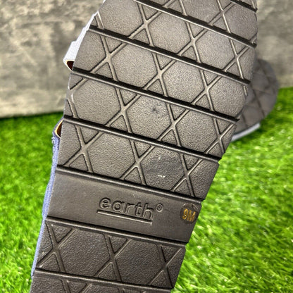 Earth Sandals Womens 9 M Blue Suede Slides Crossband Slip On Casual Comfort