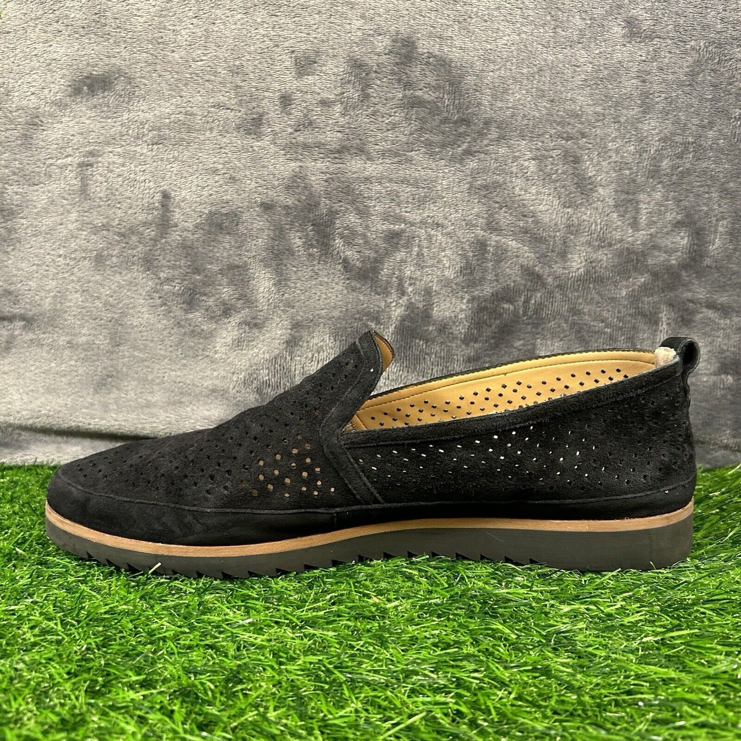 Franco Sarto Haiku Loafers Womens 10 M Black Suede Shoes Slip On Comfort Casual