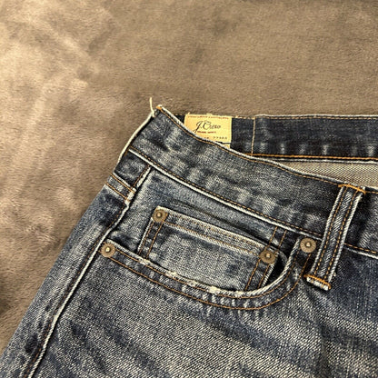 J Crew Jeans Mens 35x36" Blue Slim Boot Straight Denim Pants Western