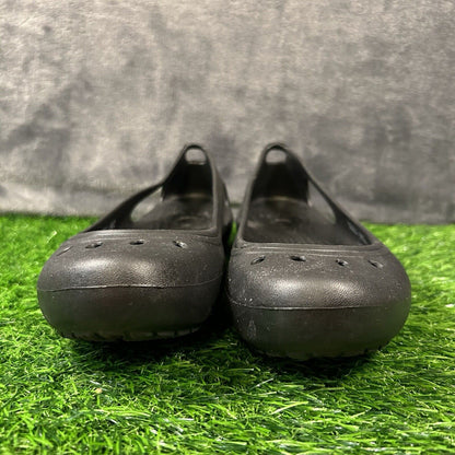 Crocs Kadee Flats Womens 7 Black Shoes Slip On Slingback Lightweight Comfort