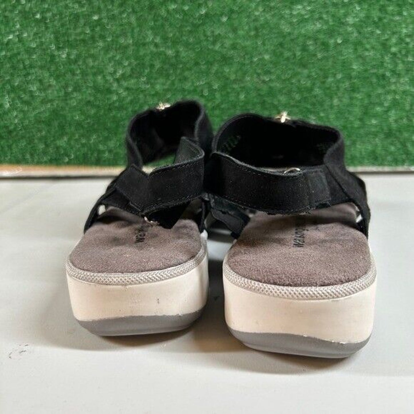 Walking Cradles Spencer Sandals Comfort Slingback Leather Black Womens 11 M