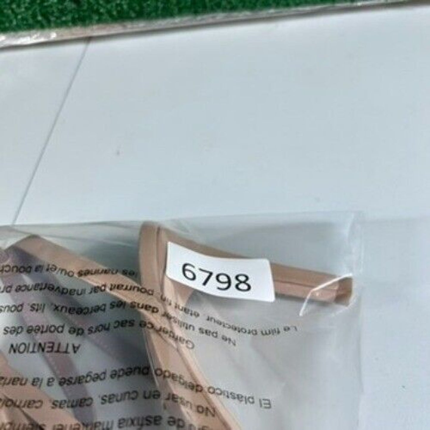 Deltan Ankle Strap Heeled Sandals Bow Detail Nude Beige Stiletto Womens 10 M