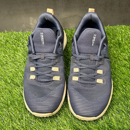 Under Armour HOVR Rise Womens 8 Blue Biege Shoes Sneakers Running Athletic Gym