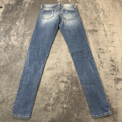 Flying Monkey Jeans Womens 25x32" Blue Low Rise Skinny Denim Pants Stretch