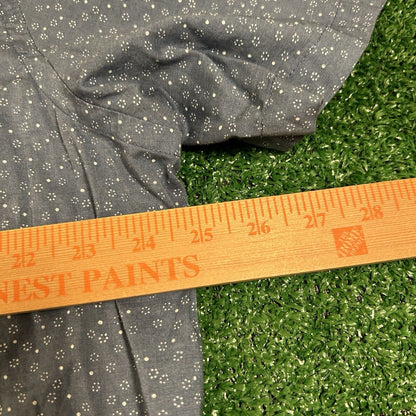 Old Navy Shirt Mens XXL 2XL Blue White Geometric Button Up Short Sleeve Flex