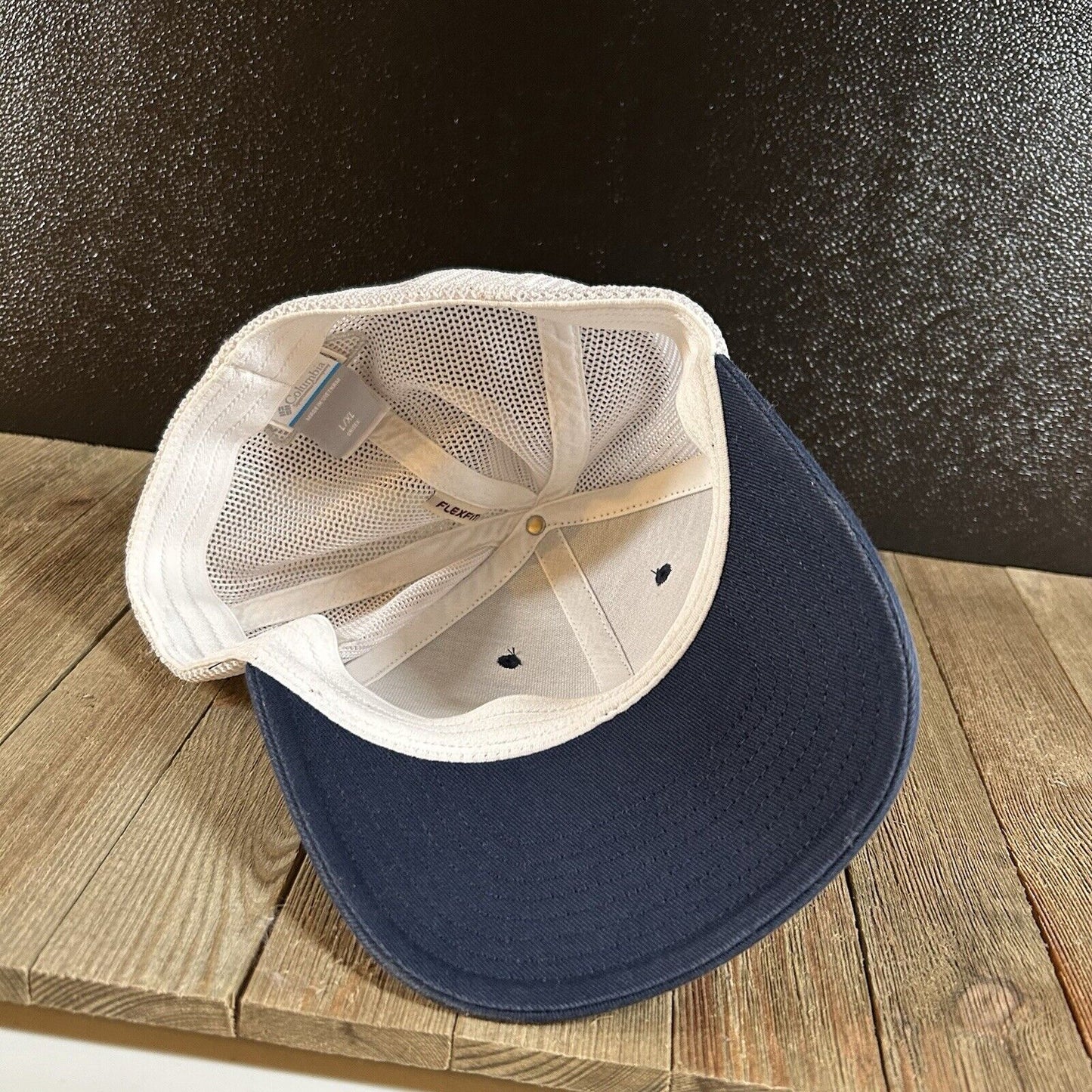 Columbia PFG Baseball Hat Cap Mens Large / Extra Large Navy White Fish Outdoor