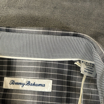 Tommy Bahama Shirt Mens XLT Gray Black Lazlo Ombre Stripe Button Up LS NEW $168