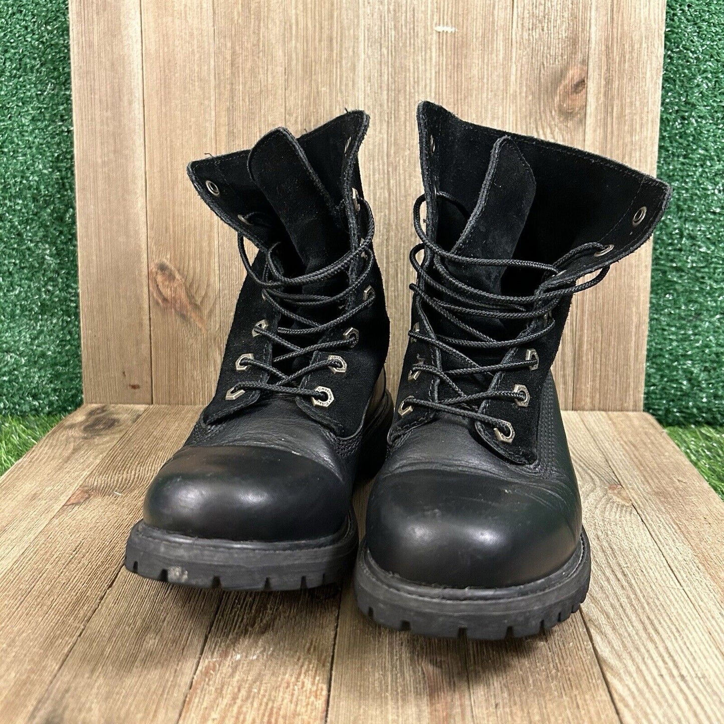 Timberland Authentics Boots Womens 6 M Black Ankle Leather Outdoor Lace Up