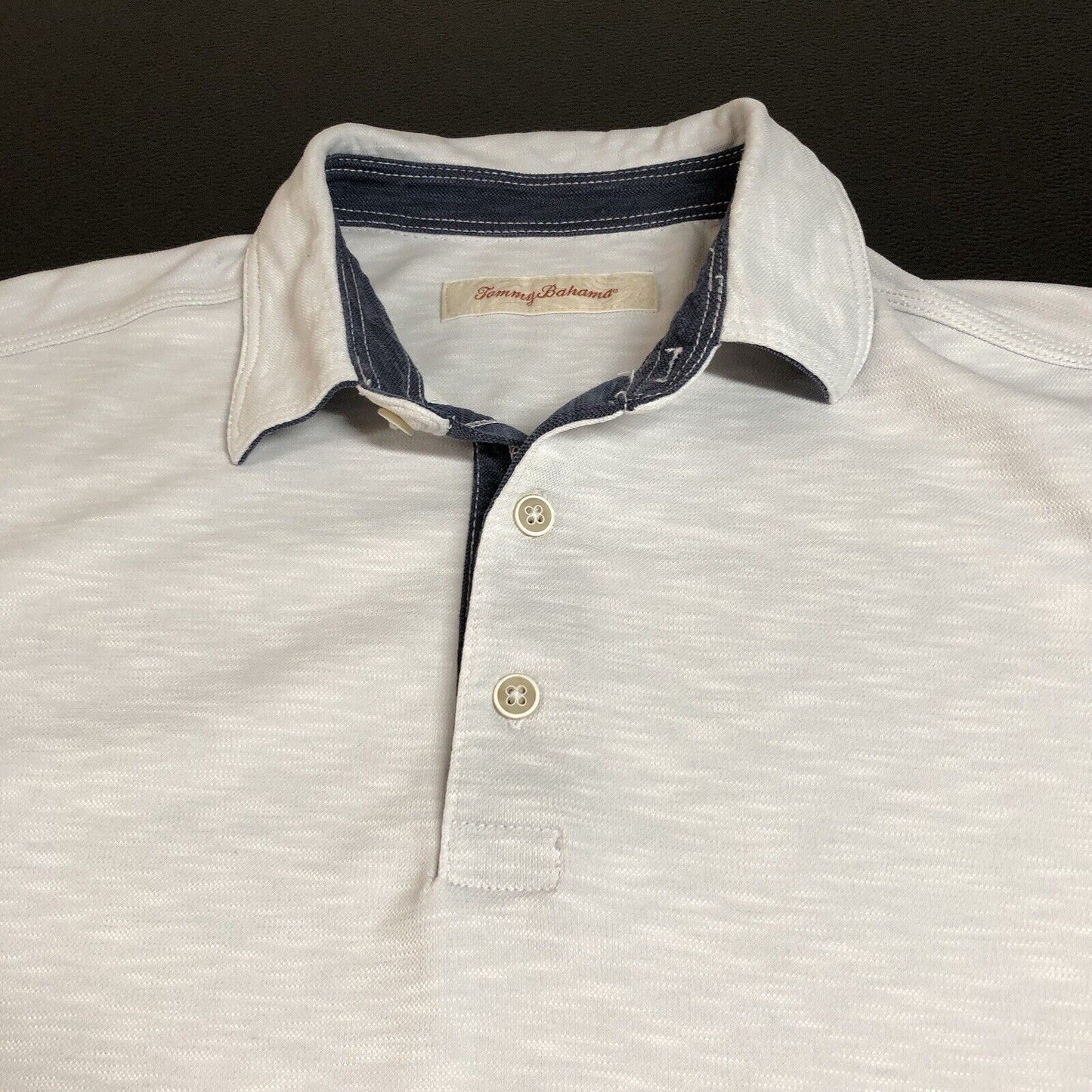 Tommy Bahama Polo Shirt Mens Medium Gray Modal Short Sleeve Beach Golf Casual