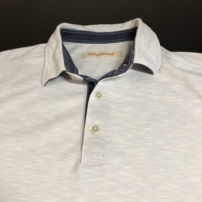 Tommy Bahama Polo Shirt Mens Medium Gray Modal Short Sleeve Beach Golf Casual