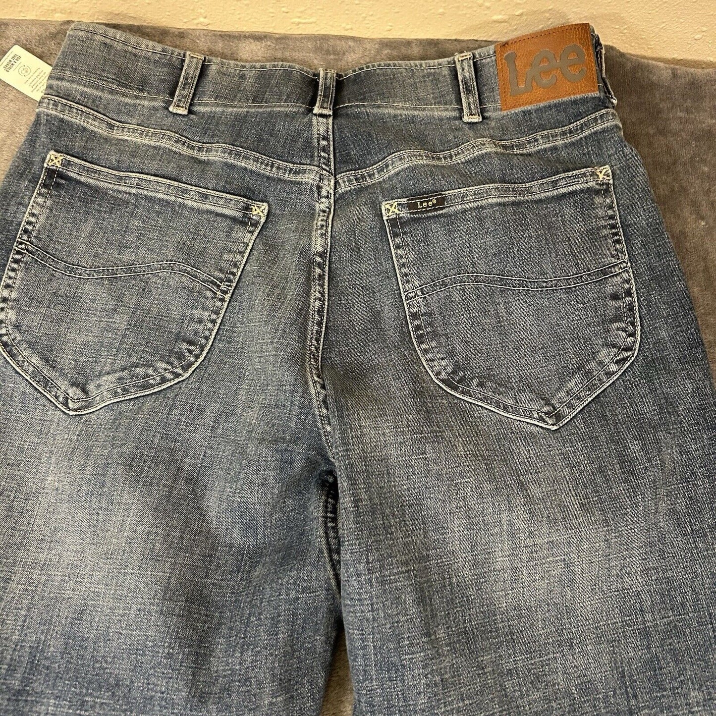 Lee Extreme Motion MVP Jeans Mens 34x36" Blue Relaxed Straight Denim Pants New