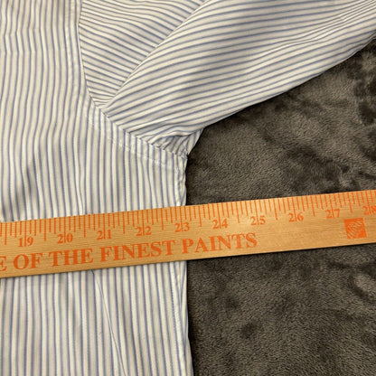Tommy Bahama Shirt Mens 15.5 34/35 Blue White Striped Button Up Long Sleeve Work