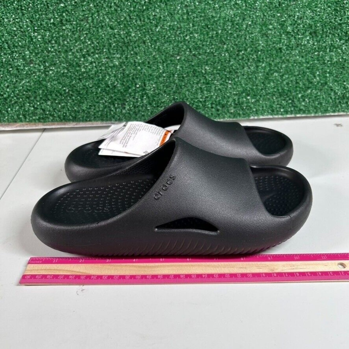 Crocs Mellow Recovery Slide Sandals Comfort Lightweight Black Womens 8 New