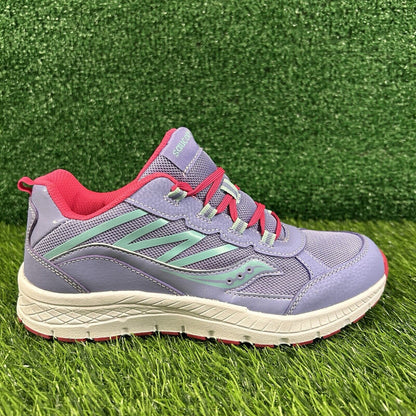 Saucony Dash Kids 5Y Purple Blue Shoes Sneakers Athletic Leather Comfort NEW