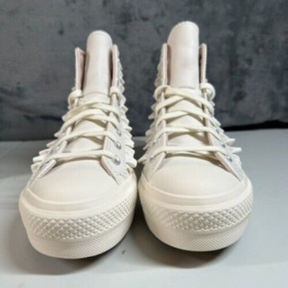 Converse All Star Lift Ruffle High Top Platform Sneakers Shoes White Womens 9