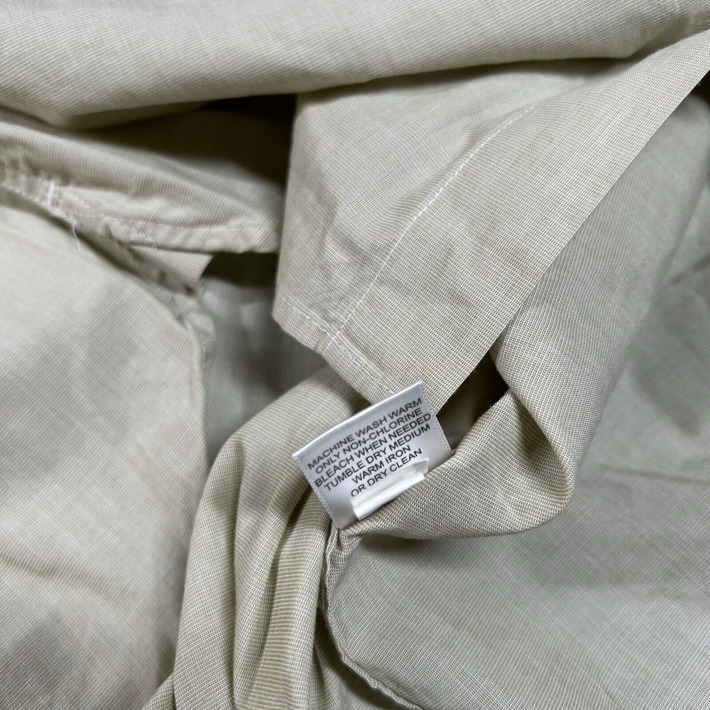 Banana Republic Shirt Mens Large Light Brown/White Button Up Long Sleeve Casual