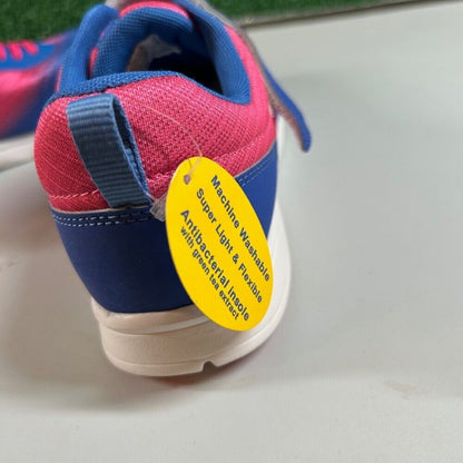 Tsukihoshi Kids Racer Sneakers Pink & Blue Hook and Loop Closure Youth 3Y