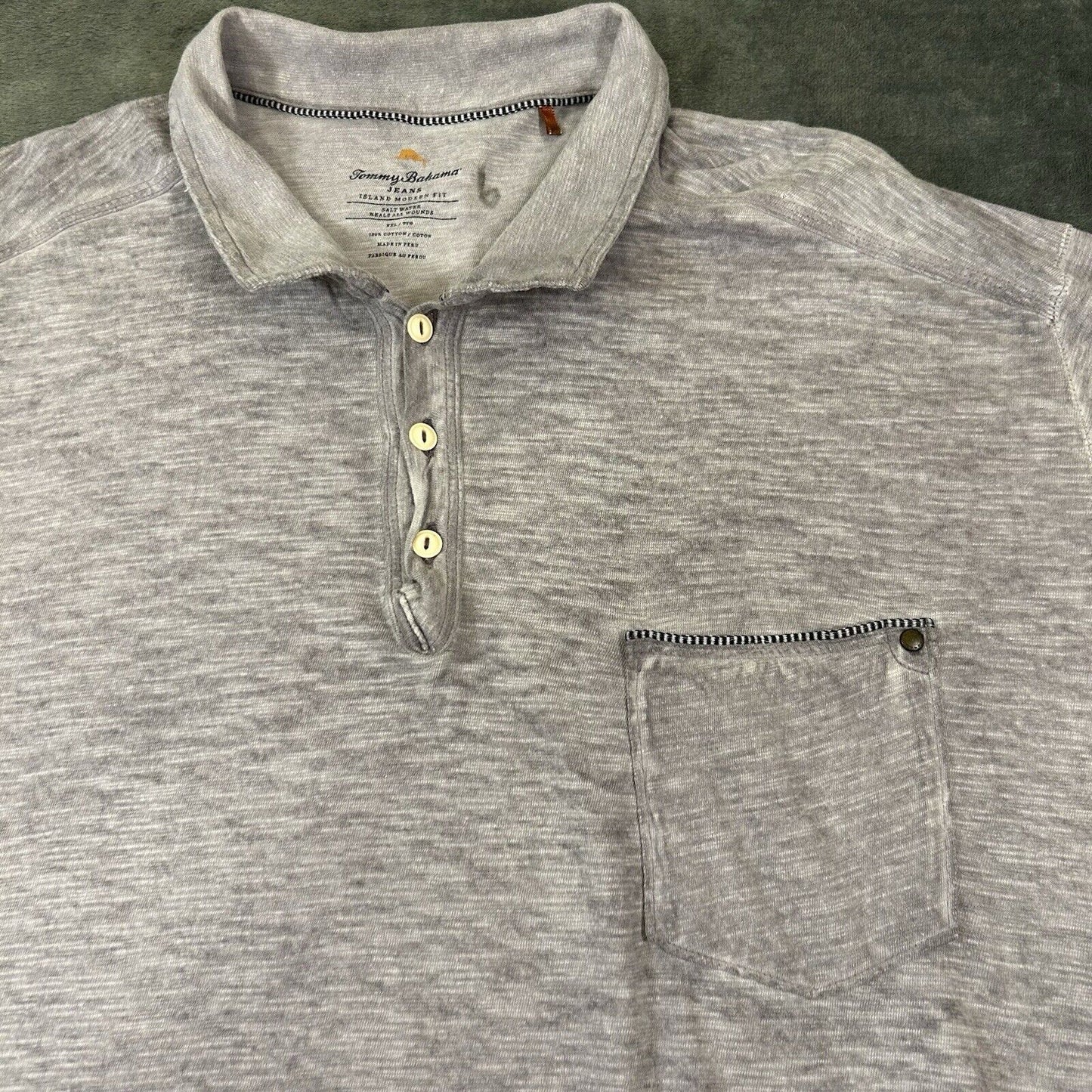 Tommy Bahama Polo Shirt Mens XXL 2XL Light Purple Short Sleeve Beach Island