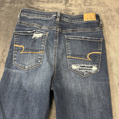 American Eagle Jeans Womens 6 28x30" Blue Super Highest Rise Jegging Stretch