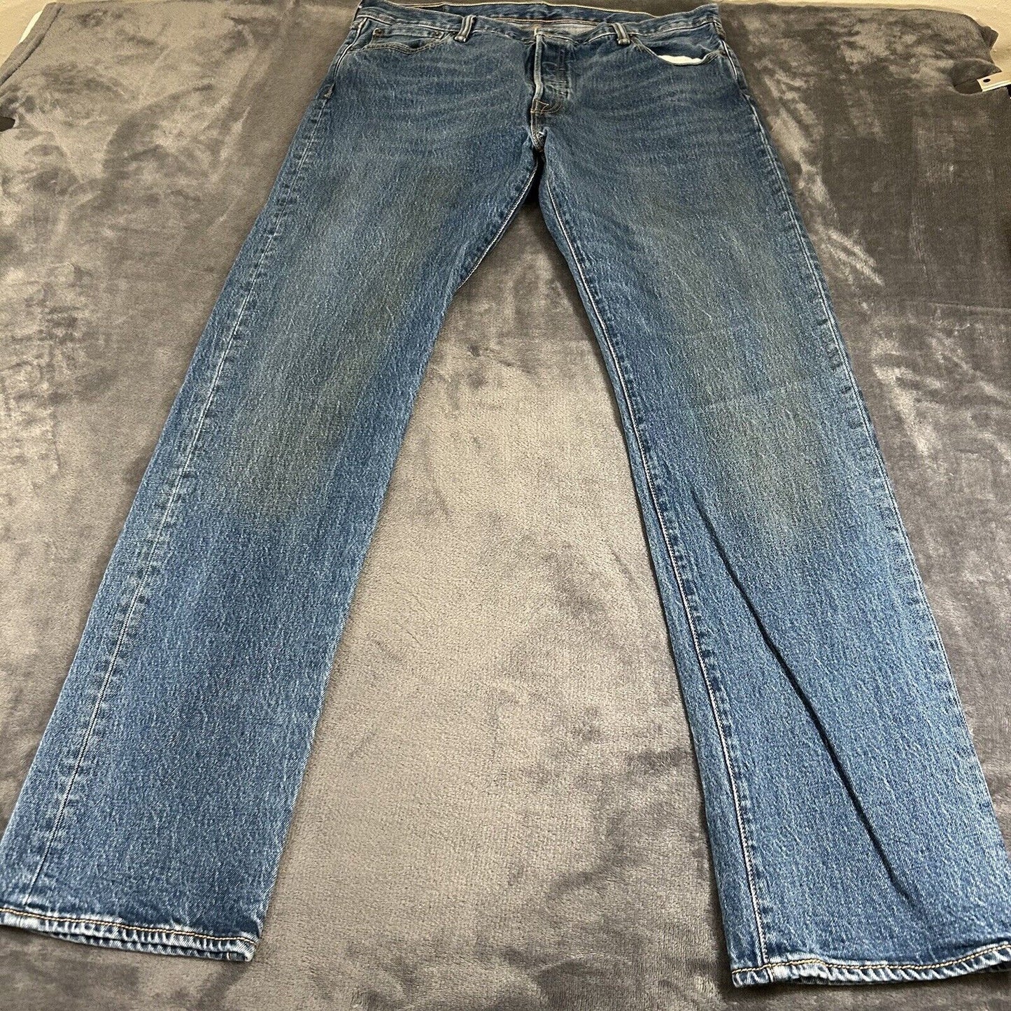 Levis 501 Jeans Mens 36x34" Blue Button Fly Straight Leg Denim Pants Casual Work