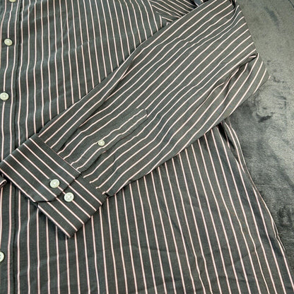 Gap Shirt Mens XXL 2XL Pink Gray Striped Button Up Long Sleeve Work Colorful
