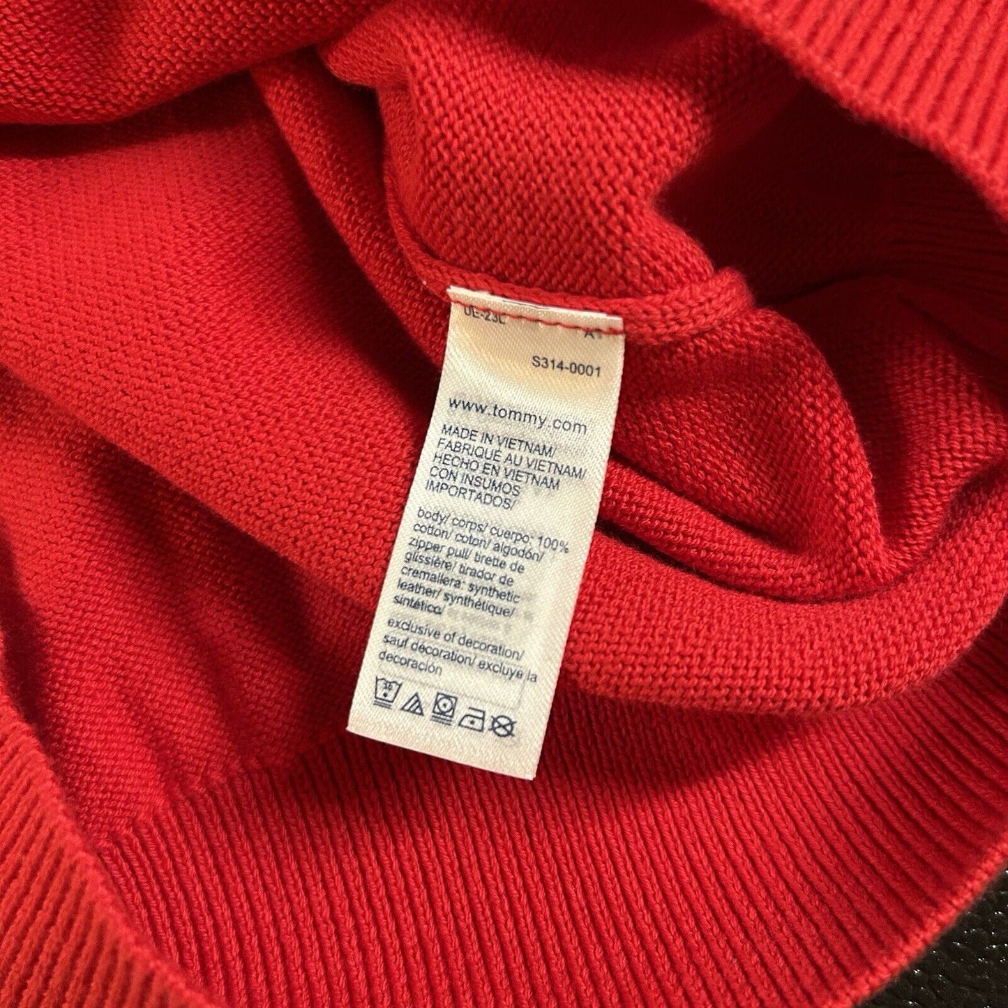 Tommy Hilfiger Sweater Mens Small Red Knit 1/4 Zip Sweatshirt Pullover NEW $79