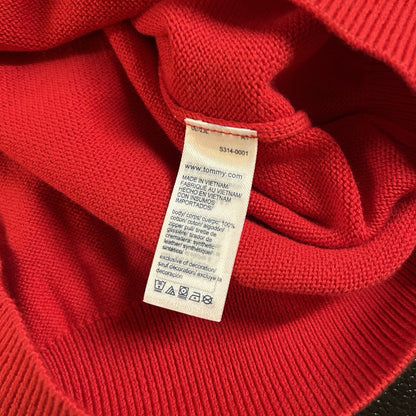 Tommy Hilfiger Sweater Mens Small Red Knit 1/4 Zip Sweatshirt Pullover NEW $79